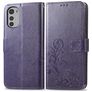 Mobigear Clover Motorola Moto E32s Wallet case - Purple