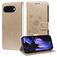 Mobigear Flowers Google Pixel 9a Plånboksfodral med sedelfack - Guld