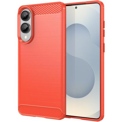 Mobigear Brushed Slim Samsung Galaxy S25 Edge Elastyczne TPU Etui plecki - Czerwony