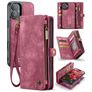 CaseMe 008 iPhone 16 Plus Funda tipo libro 2 en 1 con carcasa extraíble Cartera - Rojo
