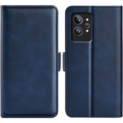 Mobigear Slim Magnet Realme GT2 Pro Cover a libro portafoglio - Blu scuro