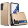 Mobigear Card Samsung Galaxy S21 Plástico rígido Capa traseira Antichoque com porta-cartões - Dourado