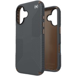 Speck Presidio2 Grip iPhone 16 Hårdt Bagsidecover Stødsikkert - Charcoal Grey
