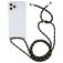Mobigear Lanyard iPhone 12 Pro Max TPU flexível Capa com cordão - Transparente / Verde