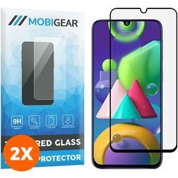 Mobigear Premium Samsung Galaxy M21 Vidro temperado Película de ecrã - Compatível com capas - Preto (Pack de 2)