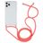Mobigear Lanyard iPhone 12 Pro Max Fleksibel TPU Cover med snor - Gennemsigtig / Rød