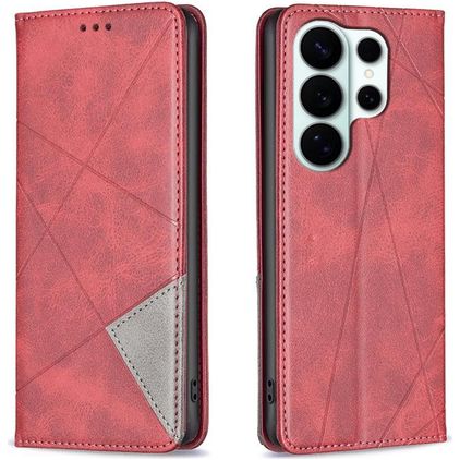 Mobigear Rhombus Slim Samsung Galaxy S26 Ultra Cover a libro - Rosso