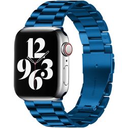Mobigear Antwerp Pasek Stal do Apple Watch Zapięcie motylkowe - 42/41/40/38 mm - Niebieski
