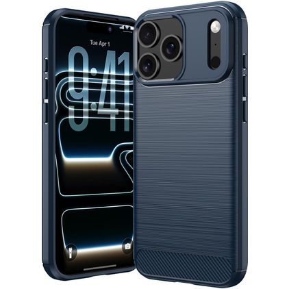 Mobigear Brushed Slim iPhone 18 Pro Max Flexibel TPU Skal - Blå