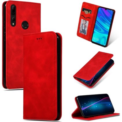 Mobigear Retro Slim Huawei P Smart Plus (2019) Knížkové pouzdro - Červená