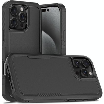 Mobigear Heavy Armor iPhone 16 Pro Max Hardcase Etui plecki Wstrząsoodporne - Czarny