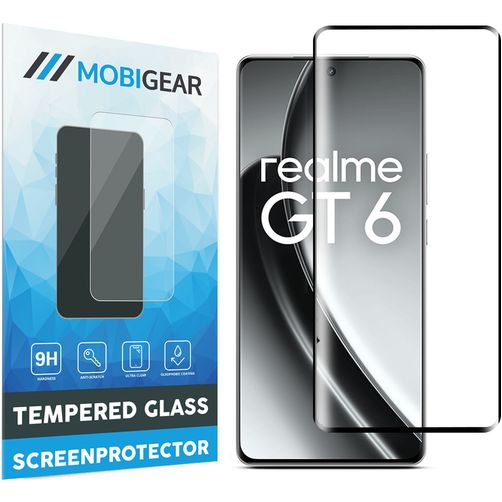 Mobigear Premium Realme GT 6 Tempered Glass Screen Protector - Case Friendly - Black