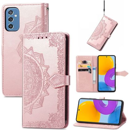 Mobigear Mandala Samsung Galaxy M52 Capa livro Carteira - Rosa dourado