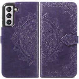 Mobigear Mandala Samsung Galaxy S21 FE Wallet case - Purple