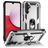 Mobigear Armor Ring Samsung Galaxy A14 Funda Plástico rígido Carcasa Antigolpes con anillo - Plateado