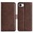 Mobigear Slim Magnet iPhone 16e Capa livro Carteira - Castanho