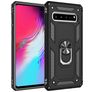 Mobigear Armor Ring Samsung Galaxy S10 5G Kova Suojakuori Iskunkestävä + Sormuspidike - Musta