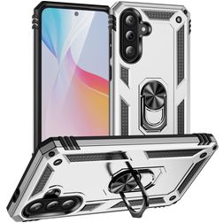 Mobigear Armor ring Samsung Galaxy A36 Hårdt Bagsidecover Stødsikkert med ringholder - Sølv