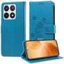 Mobigear Flowers Xiaomi 14T Pro Wallet case - Blue
