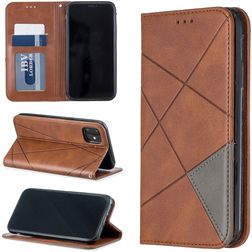 Mobigear Rhombus Slim iPhone 11 Pungetui - Brun