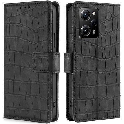 Mobigear Croco POCO X5 Pro Wallet case - Black