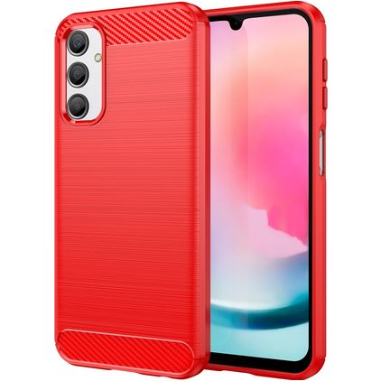 Mobigear Brushed Slim Samsung Galaxy A24 Joustava TPU Suojakuori - Punainen