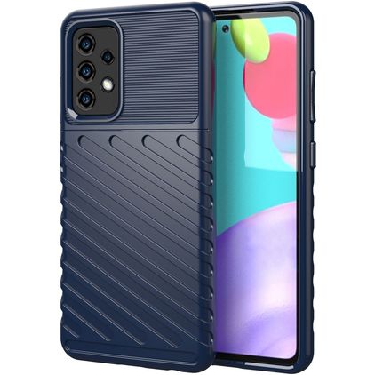 Mobigear Groove Samsung Galaxy A52 TPU flexible Carcasa - Azul