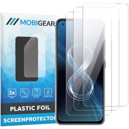Mobigear ASUS Zenfone 8 Película de ecrã em plástico - Compatível com capas (Pack de 3)