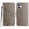 Mobigear Flowers iPhone 16 Plus Funda tipo libro Cartera - Gris