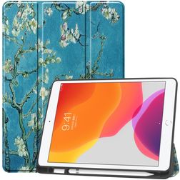 Mobigear Tri-Fold Gel iPad 8 (2020) TPU / Poliuretano (PU) Cover a libro + Portapenna - Almond Blossoms