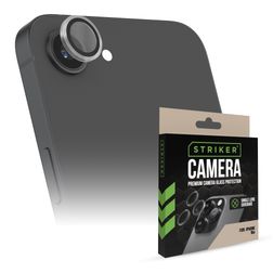 Striker Single Lens iPhone 17e Härdat glas Kameralinsskydd - Skalvänligt - Svart