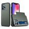 Mobigear Card iPhone 13 Pro Hard Case Back cover Shockproof with Card Holder - Army Green