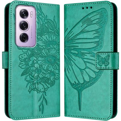 Mobigear Butterfly OPPO Reno 12 Pro Etui z klapką typu portfel - Zielony