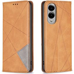Mobigear Rhombus Slim Samsung Galaxy S25 Edge Funda tipo libro - Coñac