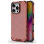 Mobigear Honeycomb iPhone 16 Pro Hårdt Bagsidecover Stødsikkert - Rød