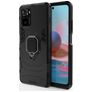 Mobigear Armor Ring Xiaomi Redmi Note 10 4G Hårdt Bagsidecover Stødsikkert med ringholder - Sort