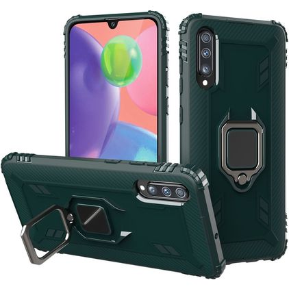 Mobigear Armor Ring Wiko View 4 Hard Case Back cover Shockproof with Ring Holder - Green