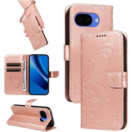 Mobigear Butterfly Google Pixel 10a Funda tipo libro Cartera - Oro rosa