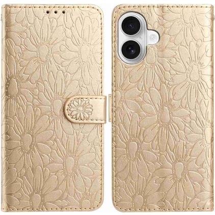 Mobigear Flowers iPhone 17 Plånboksfodral med sedelfack - Guld
