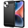 Mobigear Brushed Slim iPhone 15 Plus Fleksibel TPU Bagsidecover - Sort
