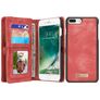 CaseMe 008 iPhone 8 Plus Capa livro 2 em 1 com capa traseira amovível Carteira - Vermelho