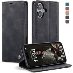 CaseMe 013 iPhone 17 Funda tipo libro Cartera - Negro