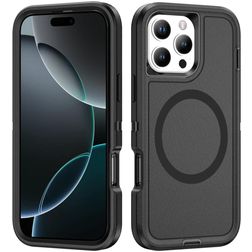 Mobigear Rugged Mag iPhone 16 Pro MagSafe Hard Case Back cover Shockproof - Black