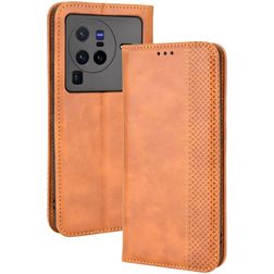 Mobigear Sensation Vivo X80 Pro Pungetui med Seddelrum - Cognac