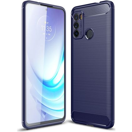 Mobigear Brushed Slim Motorola Moto G60 TPU flexible Carcasa - Azul