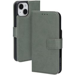 Mobiparts Classic Wallet iPhone 15 Funda tipo libro Cartera - Stone Green