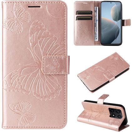 Mobigear Butterfly Xiaomi 14T Funda tipo libro Cartera - Oro rosa