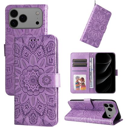 Mobigear Sunflower iPhone 17 Pro Max Pungetui med Seddelrum - Lilla
