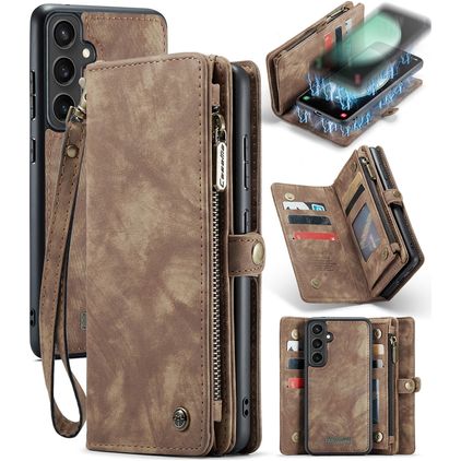 CaseMe 008 Samsung Galaxy S23 FE Case Detachable 2-in-1 Wallet Case Wallet - Brown