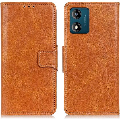 Mobigear Classy Motorola Moto E13 Cover a libro portafoglio - Cognac